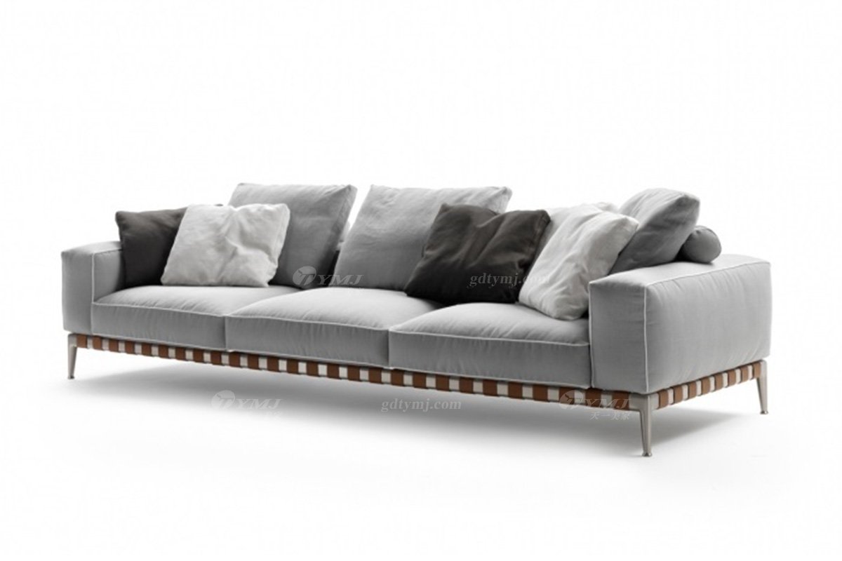 意式雅奢風格家具高端別墅會所家具時尚舒適家用三位沙發LS2203沙發1