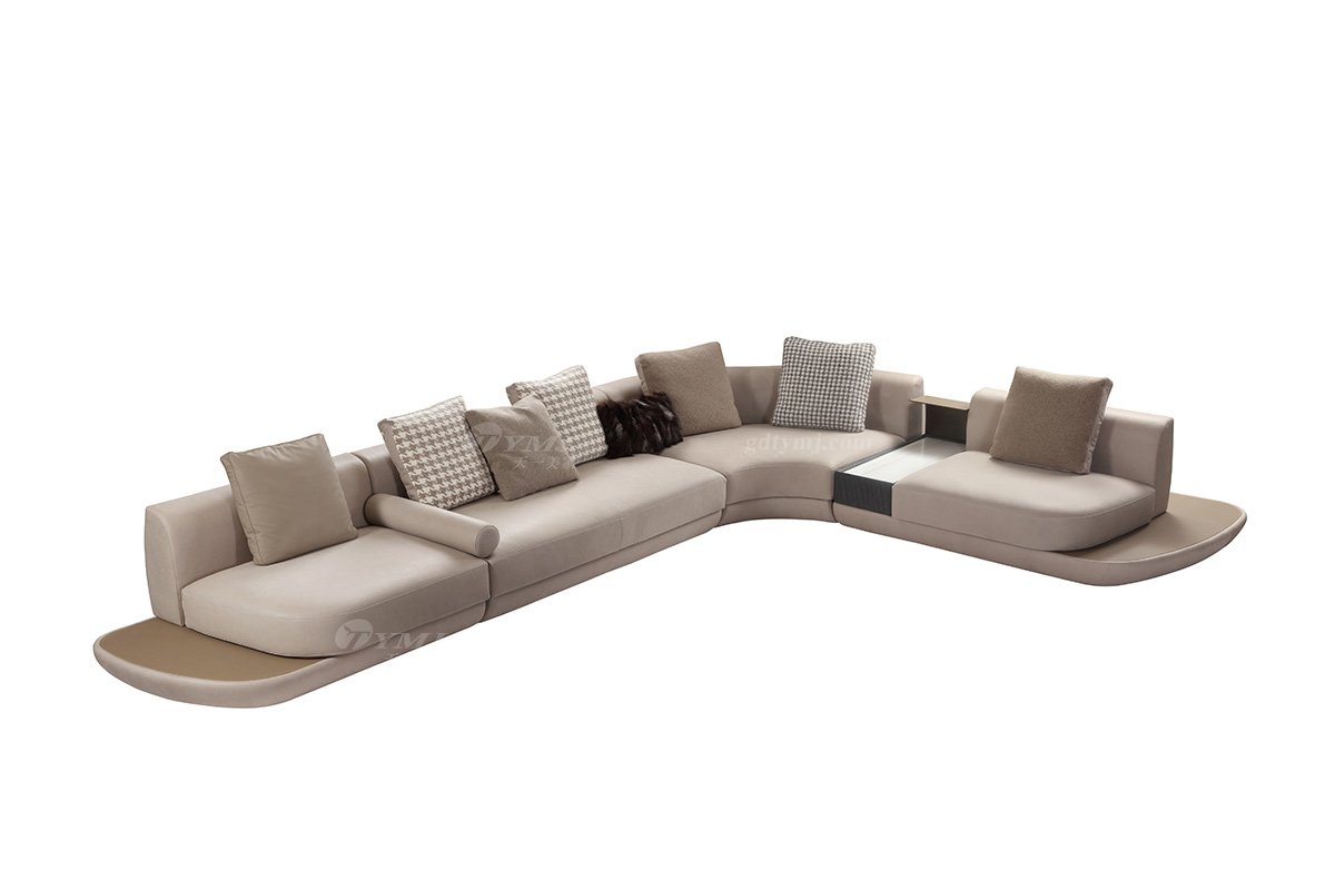 意式雅奢風格家具高端別墅會所家具時尚舒適豪宅轉角沙發LS2207沙發1