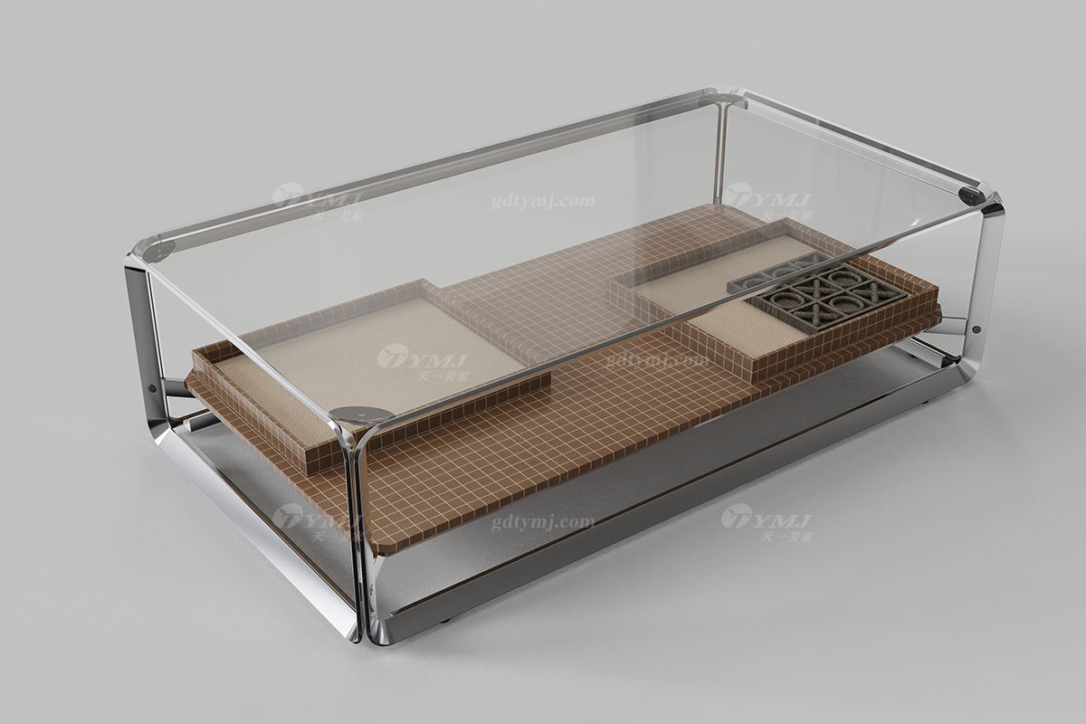  意式雅奢風(fēng)格家具高端別墅會所家具簡約高級不銹鋼+玻璃方茶幾LT2306茶幾1