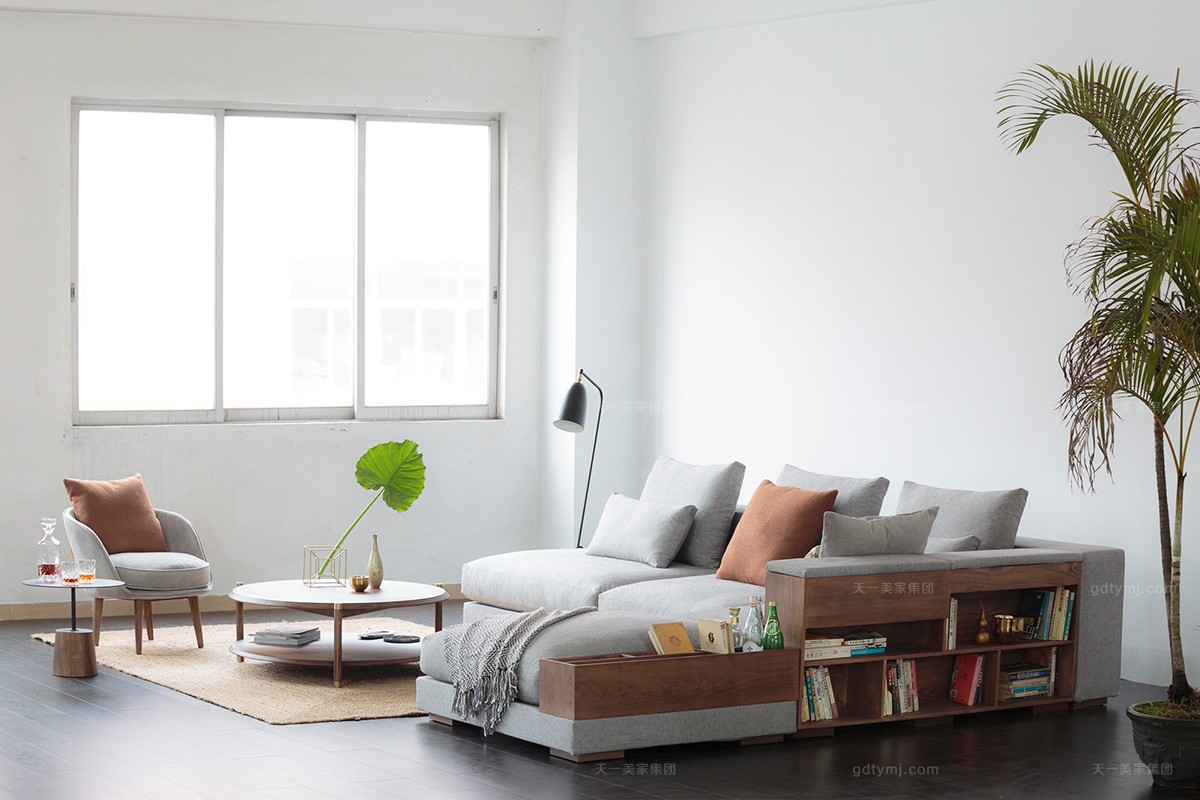 天一美美家輕奢實木客廳沙發