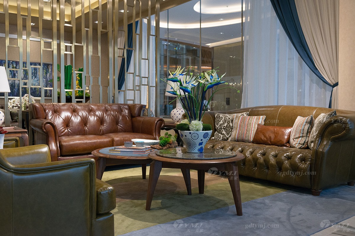 輕奢簡歐風客廳正品沙發組合