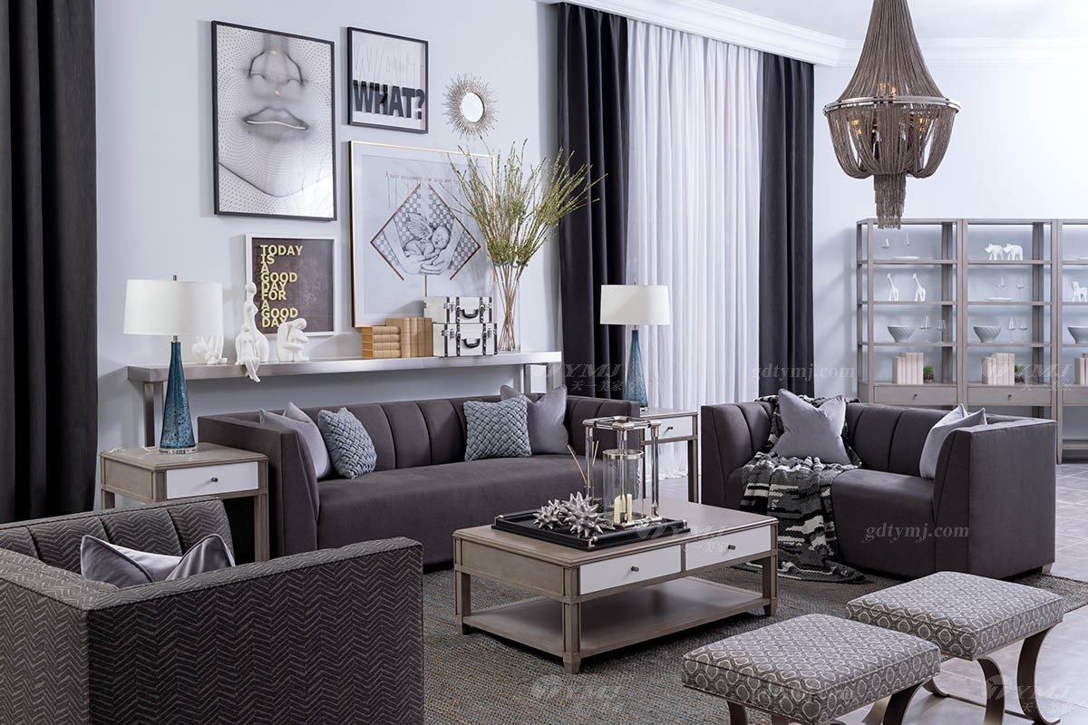 美式輕奢沙發組合