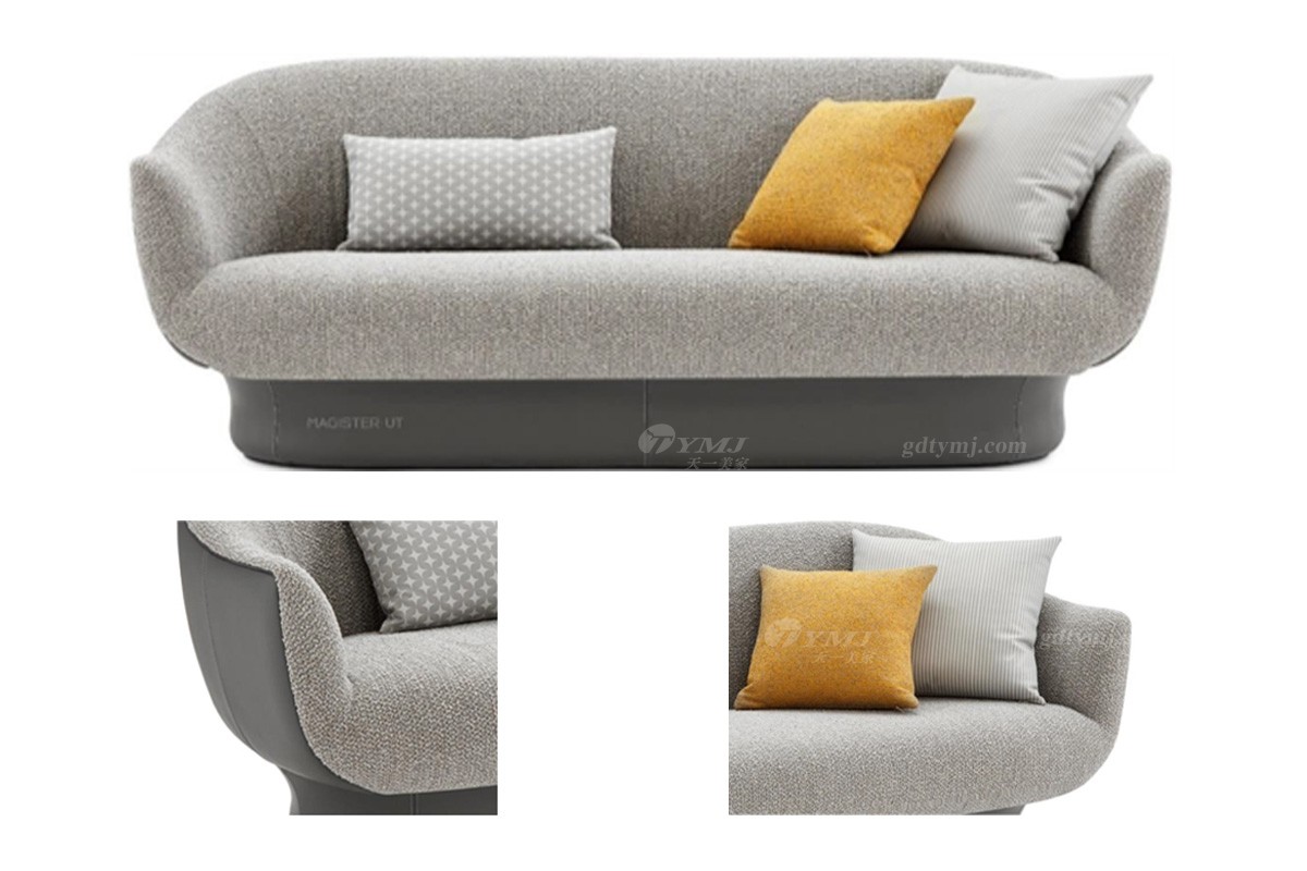 現代輕奢三位沙發布藝