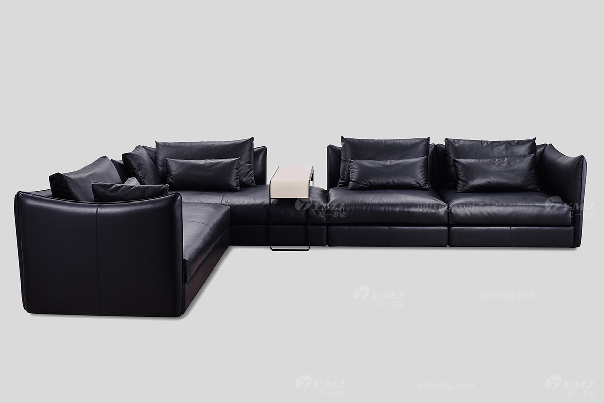 意式極簡真皮沙發轉角沙發