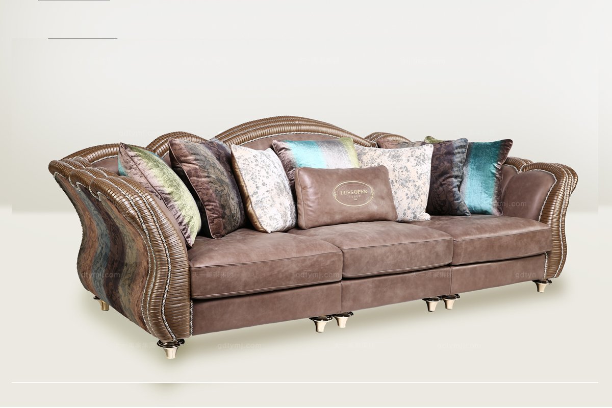 簡歐時尚布藝三人沙發