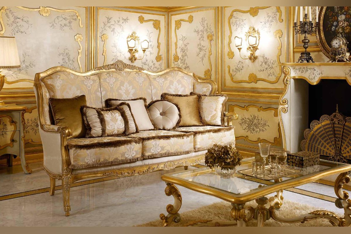 意大利實木雕刻沙發