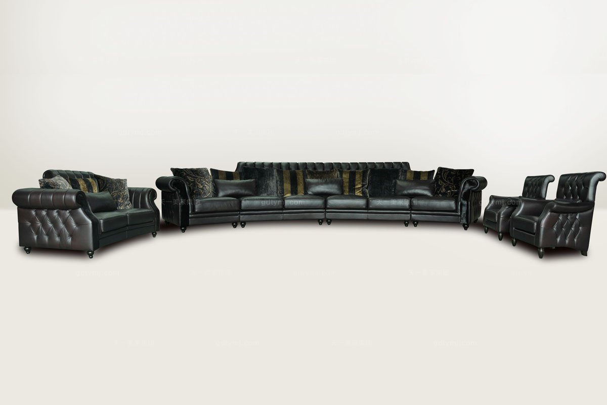 歐式真皮沙發組合